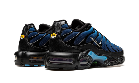 Nike Air Max Plus Stargazing sneaker in purple, blue, and black gradient, available at ASEY SHOP Morocco.