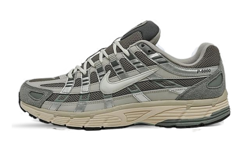 Nike P-6000 Premium Casual sneaker in grey suede and mesh, available at ASEY SHOP Morocco.