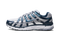 Nike P-6000 Armory Navy and Flat Silver sneaker with mesh and leather layers, available at ASEY SHOP Morocco.